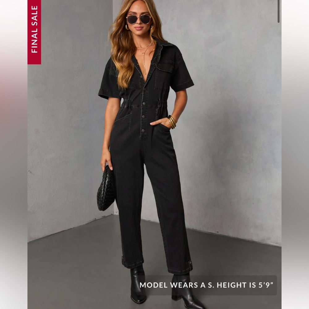 VICI dark Jean (black) jumpsuit size L new